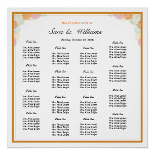 Floral Wedding Seating Chart Poster