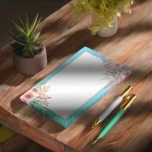 Floral Wedding Shower Teal Gold Confetti Polka Dot Post-it Notes