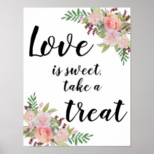 Floral Wedding Sign Watercolor flowers table signs