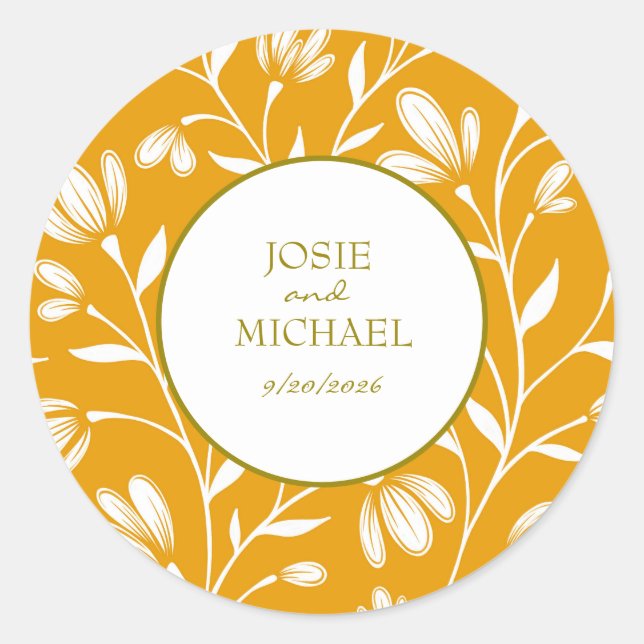 Floral Wedding Sticker (Front)
