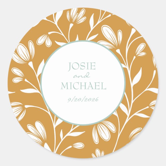 Floral Wedding Sticker (Front)