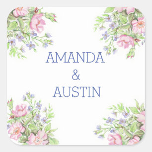 Floral Wedding Stickers & Labels