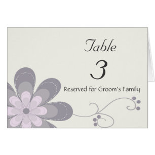 Floral Wedding Table Number Card
