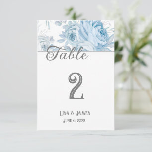 Floral Wedding Table Number Card