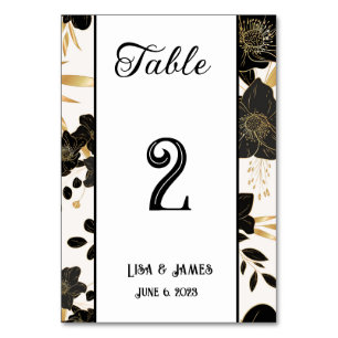 Floral Wedding Table Number Card