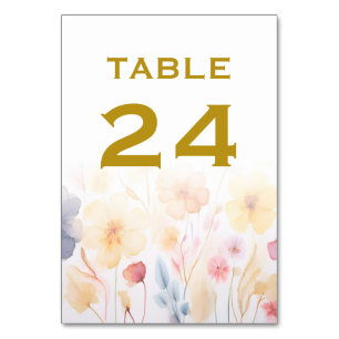 Floral Wedding Table Number Cards