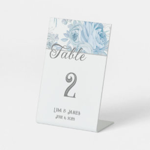 Floral Wedding Table Number Pedestal Card Pedestal Sign