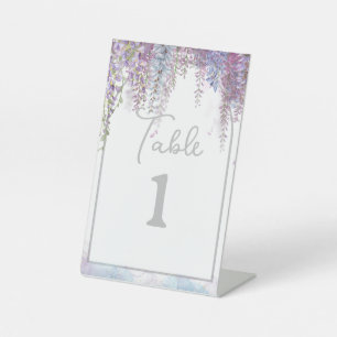 Floral Wedding Table Numbers Pedestal Sign