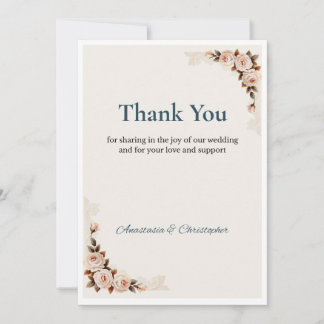 Floral Wedding Thank You Card