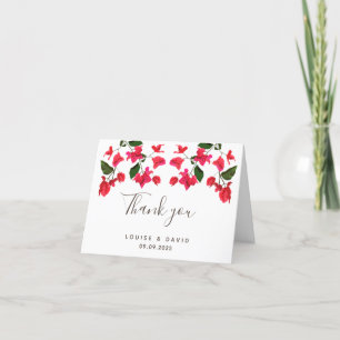 Floral Wedding Thank You Card with Bougainvillea 