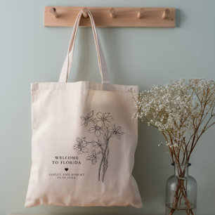Floral Wedding Welcome Bag, Destination Tote Bag
