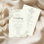 Floral Wedding Welcome Sign with Ceremony Program<br><div class="desc">Welcome guests to your celebration with this elegant floral wedding welcome sign featuring a ceremony program layout. Delicate botanical line art and timeless typography create a refined design that beautifully complements romantic, garden, and minimalist wedding themes. Perfect for displaying at the ceremony entrance, this sign helps guests follow the order...</div>