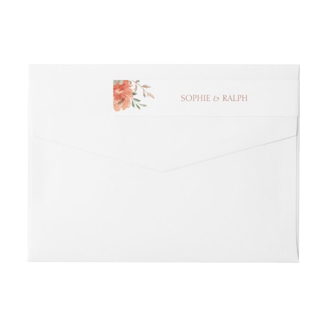 Floral Wedding White Return Address Label (Back)