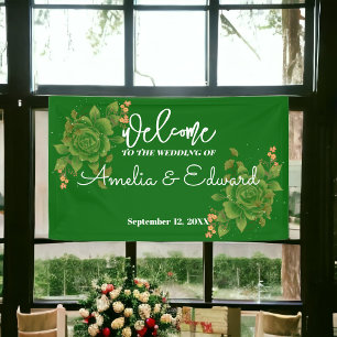 Floral Welcome Wedding Banner