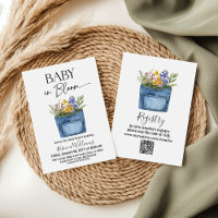 Floral Western Denim Pocket Baby In Bloom Shower
