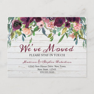 Floral We've Moved New Address Announcement Postcard