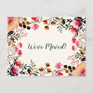 Floral We've Moved New Home Moving Announcement Postcard
