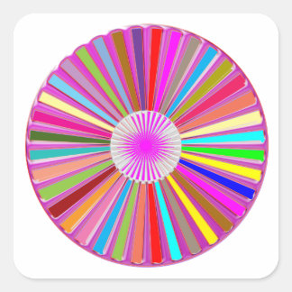 FLORAL Wheel Chakra Colourful Decorations Square Sticker