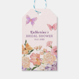 Floral Whimsical garden Butterflies Bridal shower Gift Tags