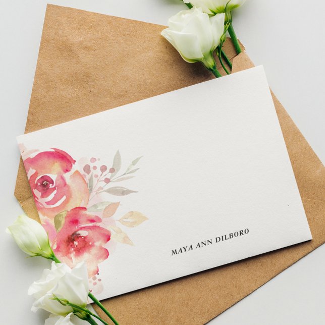 Floral Whimsical Personalized Note Cards (Creator Uploaded)