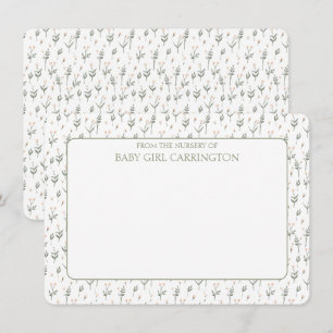 Floral Whimsical Vintage Personalized Card