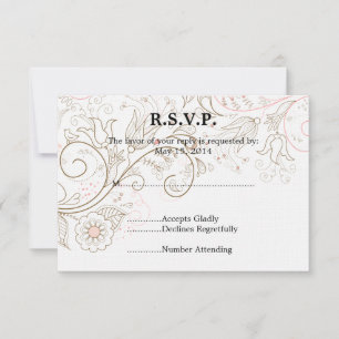 Floral Whimsy Wedding RSVP Card