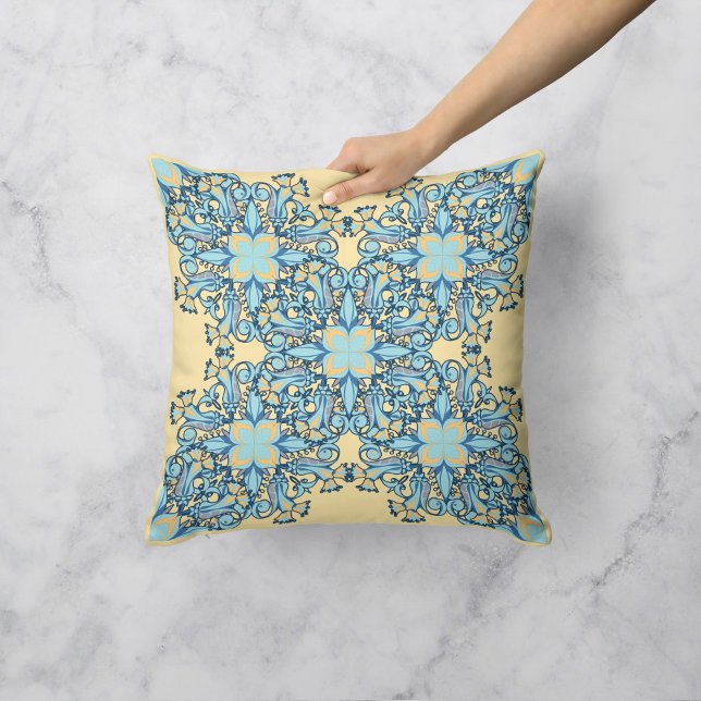 Floral Whirlwind in Yellow Cushion (Creator Uploaded)