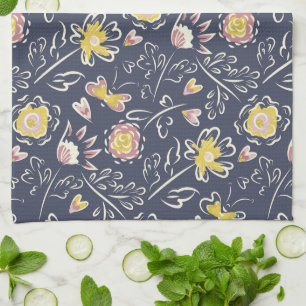 Floral Whirlwind Tea Towel