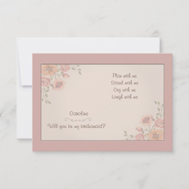 Floral Whispers Bridesmaid Cards (Front)