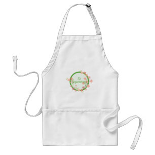 Floral white apron