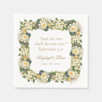 Floral White Bible Verse Christian Wedding
