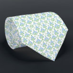 Floral white blue green neck tie<br><div class="desc">elegant watercolor pattern tie</div>