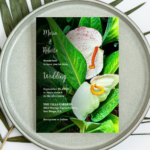 Floral White Cala Lilies Mexican Wedding Invitation