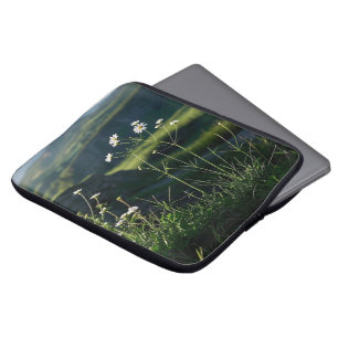 Floral White Daisy Nature Landscape Laptop Sleeve