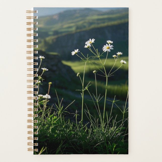 Floral White Daisy Nature Landscape  Planner (Front)