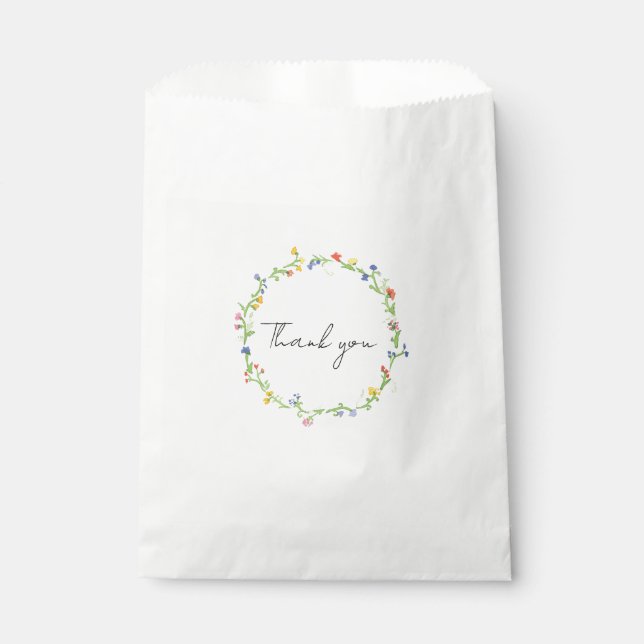 Floral white favor bag (Front)