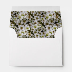 Floral White Garden Flowers Custom Address Envelope