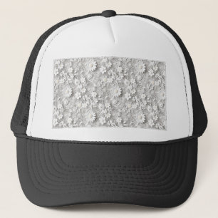 Floral White Lace Trucker Hat