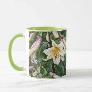 Floral White Lily Mug