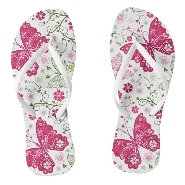 Floral White Pattern Jandals (Footbed)