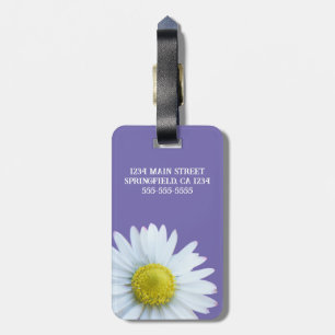 Floral White purple Custom Luggage Tag