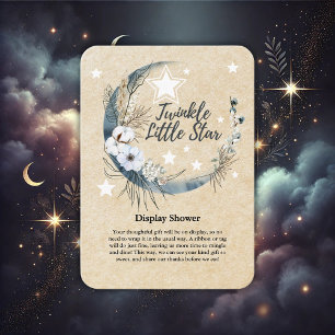 Floral White Twinkle Little Star Baby Shower Enclosure Card