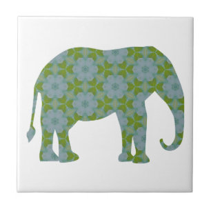 Floral Wild Elephant Tile