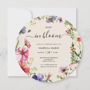 Floral Wildflower Baby in Bloom Baby Shower Invitation