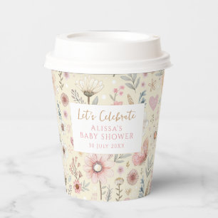 Floral Wildflower Baby Shower Coffee Paper Cups