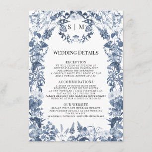 Floral Wildflower Blue White Spring Details Enclosure Card