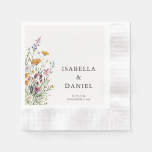 Floral Wildflower Elegant Chic Wedding Napkin