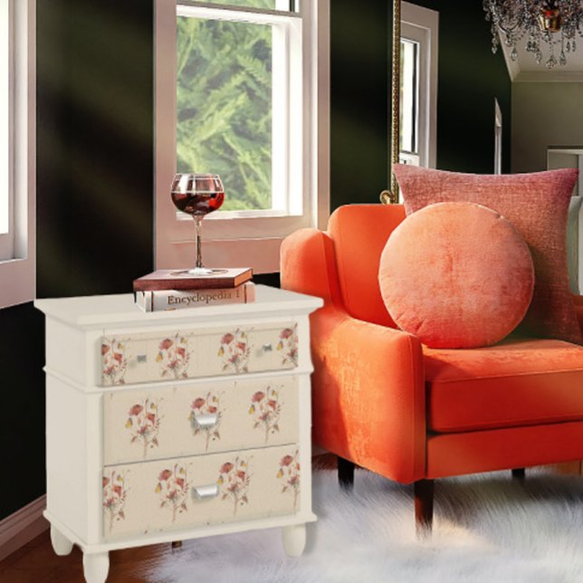 Floral Wildflower Fall Butterfly Ivory Decoupage Tissue Paper (Creator Uploaded)