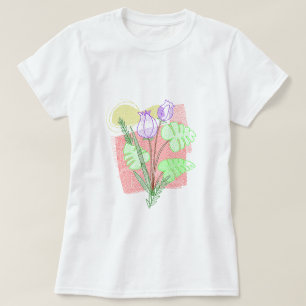 Floral Wildflower Nature Lover Simple Red Dotted T-Shirt