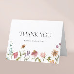 Floral Wildflower Wedding Thank You Folded Card<br><div class="desc">Floral Wildflower Wedding Thank You Folded Card</div>